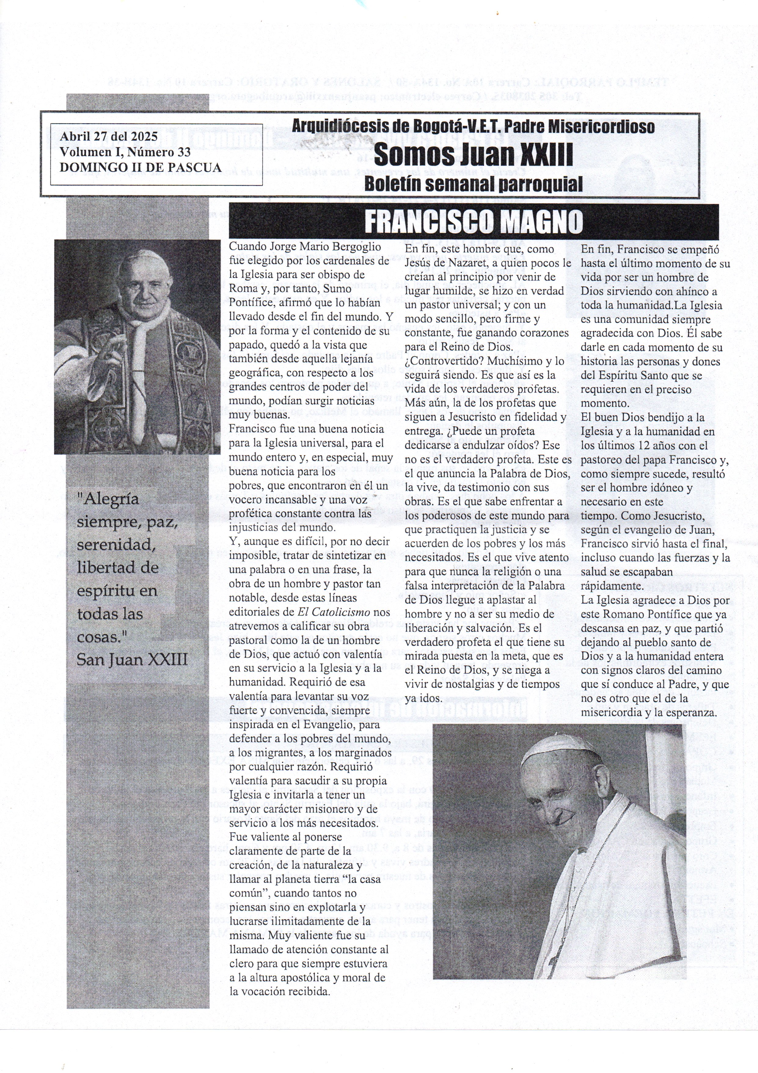 Boletín parroquial
